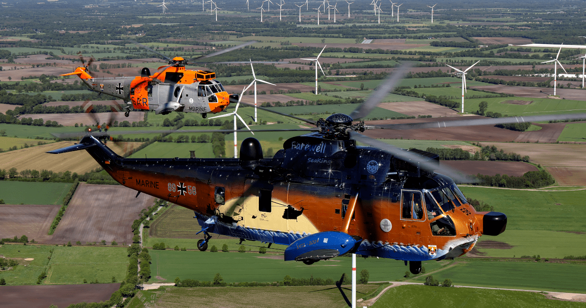 zwei Sea King Helikopter